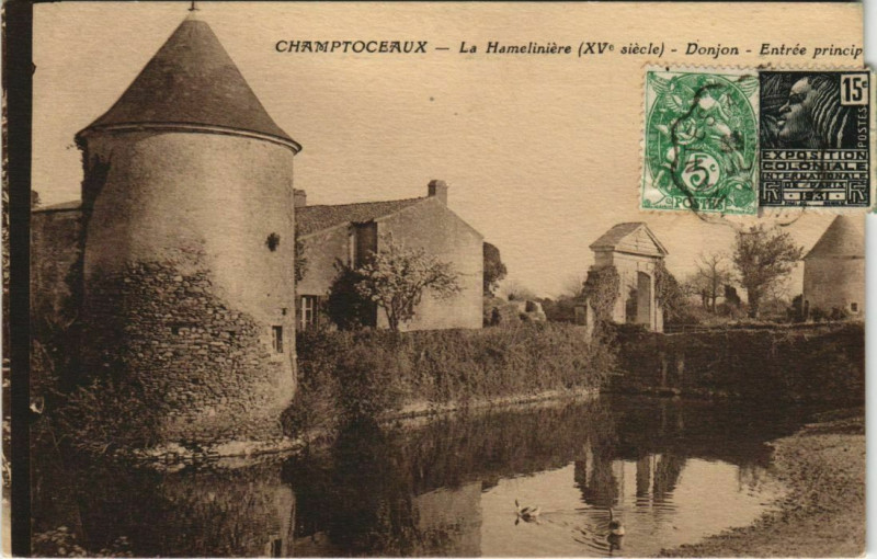 Carte postale ancienne Champtoceaux La Hameliniére Donjon Entrle princip