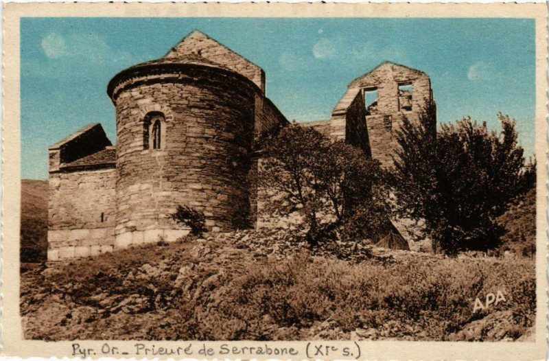 Carte postale ancienne Pyr.-Or. Prieure de Serrabone à Err