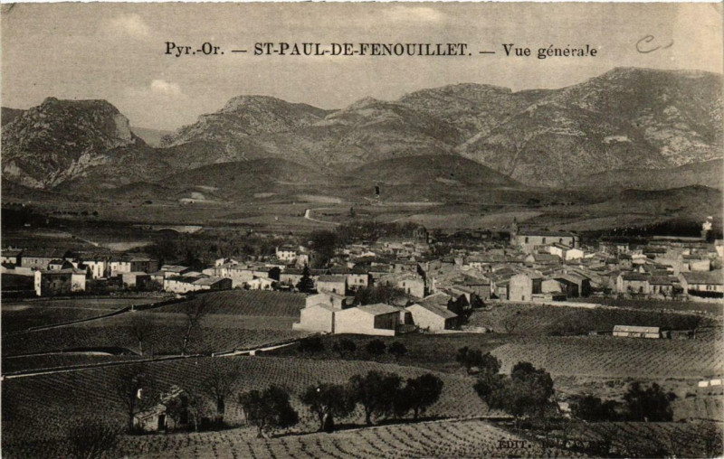 Carte postale ancienne Pyr.-Or. Saint-Paul-de-Fenouillet Vue générale à Saint-Paul-de-Fenouillet