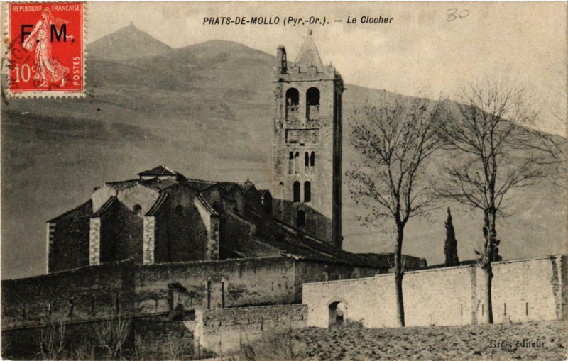 Carte postale ancienne Prats-de-Mollo Le Clocher à Llo