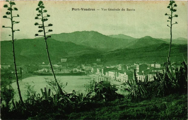 Carte postale ancienne Port-Vendres Vue générale du Bassin à Port-Vendres