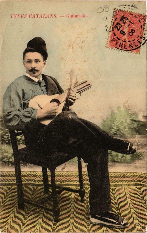 Carte postale ancienne Types Catalans Guitariste