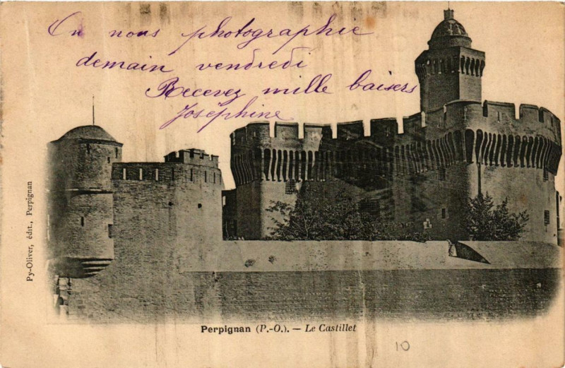 Carte postale ancienne Perpignan Le Castillet à Perpignan
