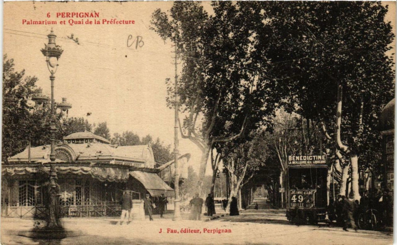Carte postale ancienne Perpignan Palmarium et Quai de la Préfecture à Perpignan