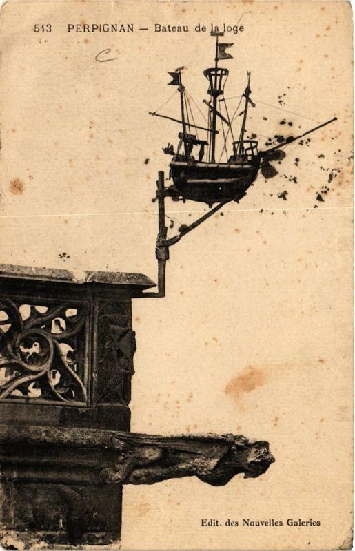 Carte postale ancienne Perpignan Bateau de la loge à Perpignan