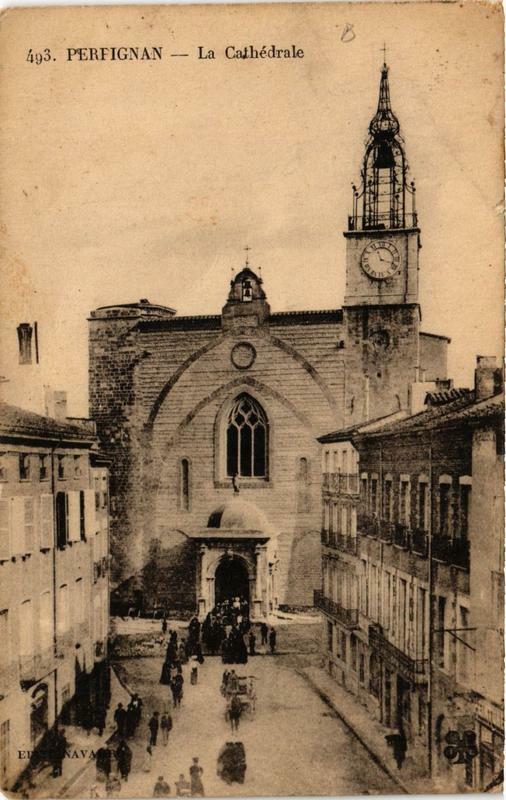 Carte postale ancienne Perpignan La Cathédrale à Perpignan