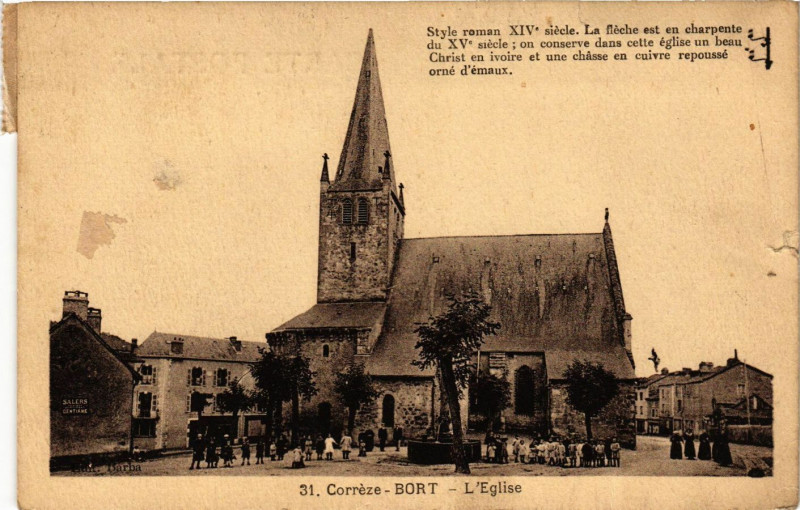 Carte postale ancienne Bort - L'Eglise