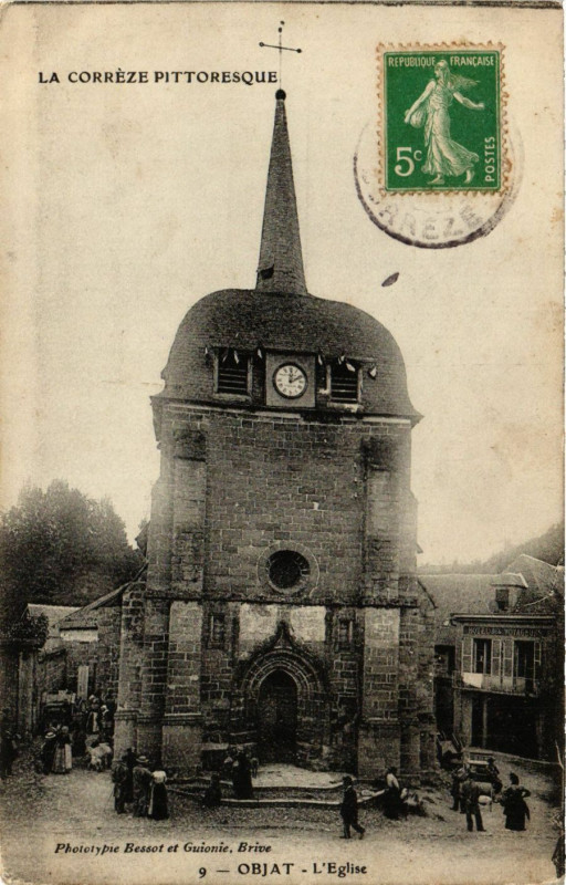 Carte postale ancienne Objat - L'Eglise à Objat