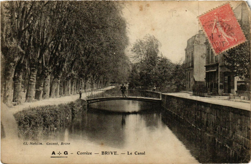 Carte postale ancienne Brive - Le Canal