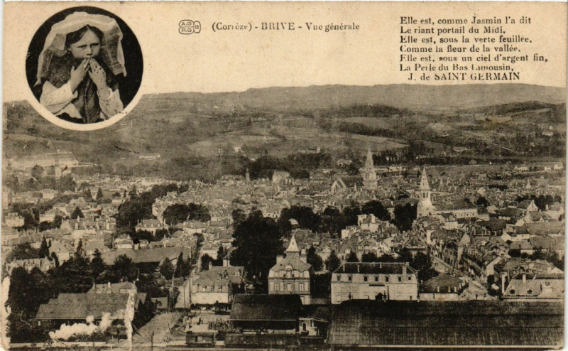 Carte postale ancienne Brive - Vue générale