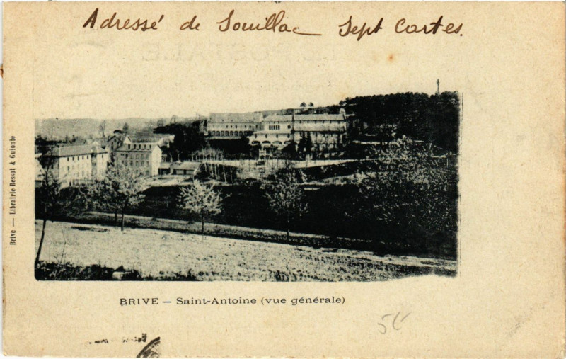 Carte postale ancienne Brive - Saint-Antoine - Vue générale