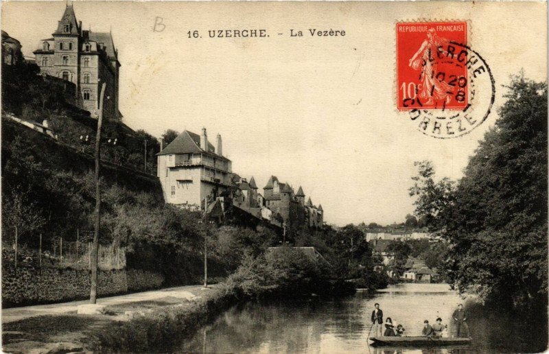Carte postale ancienne Uzerche - La Vezere à Uzerche