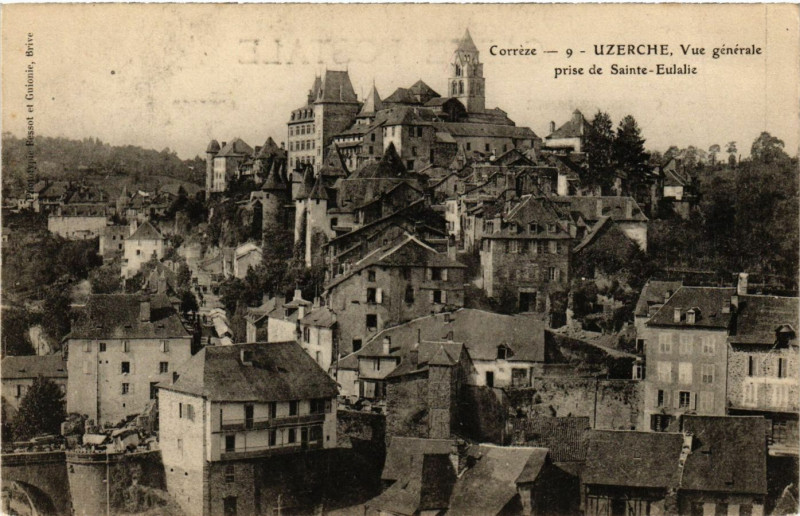 Carte postale ancienne Uzerche - Vue générale prise de Sainte-Eulalie à Uzerche