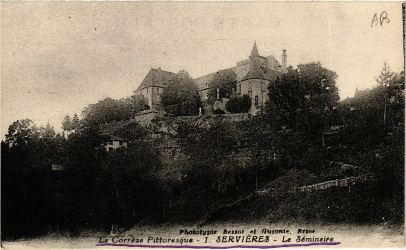 Carte postale ancienne Servieres - Le Seminaire