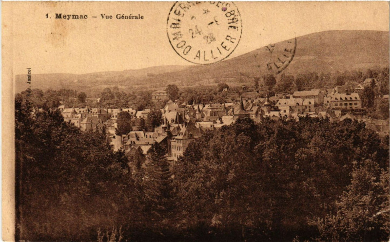Carte postale ancienne Meymac - Vue générale à Meymac