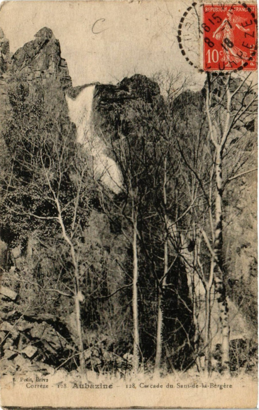 Carte postale ancienne Aubazine - Cascade su Saut-de-la-Bergere