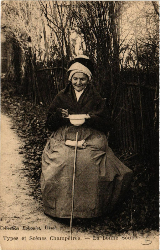 Carte postale ancienne Types et Scenes Champetres - La Bonne Soupe - Folklore