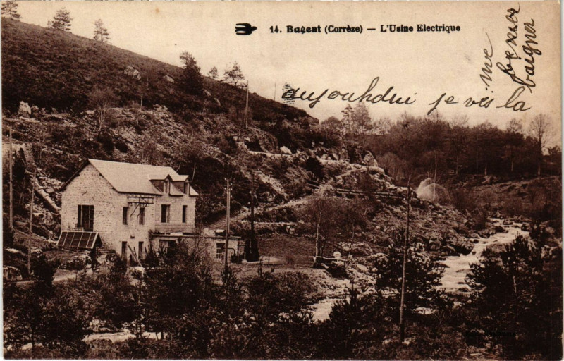 Carte postale ancienne Bugeat - L'Usine Electrique à Bugeat