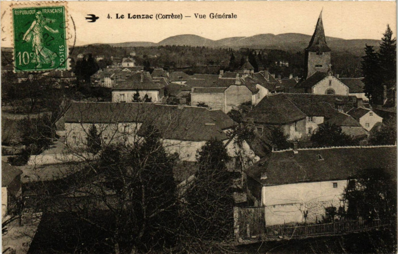 Carte postale ancienne Le Lonzac - Vue générale au Lonzac