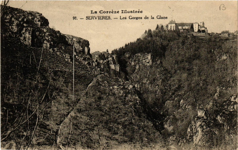 Carte postale ancienne Servieres - Les Gorges de la Glane