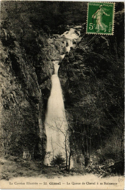 Carte postale ancienne Gimel - La Queue de Cheval a sa Naissauce
