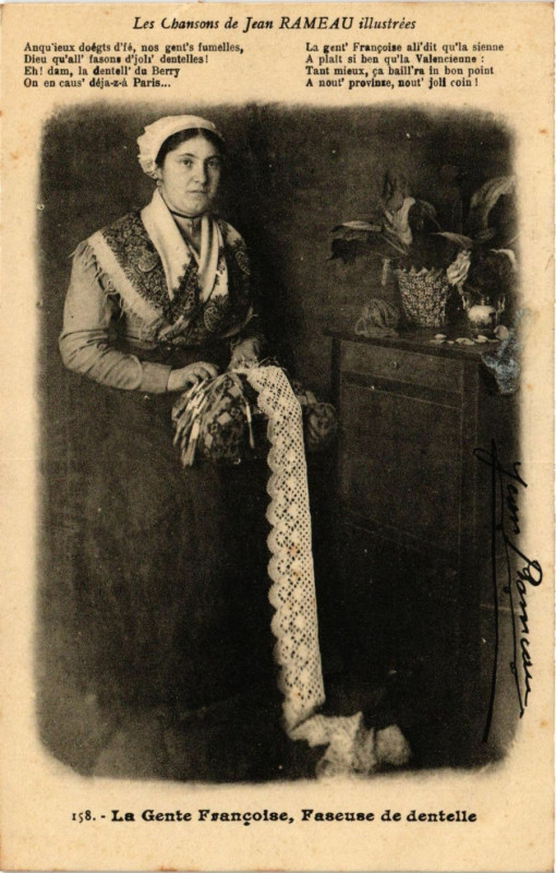 Carte postale ancienne La Gente Francoise - Faseuse de Dentelle - Folklore