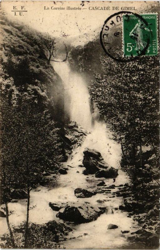 Carte postale ancienne Gimel - Cascade de Gimel