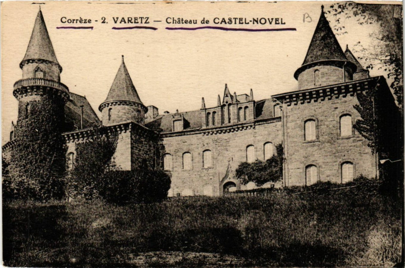Carte postale ancienne Varetz - Chateau de Castel-Novel à Varetz