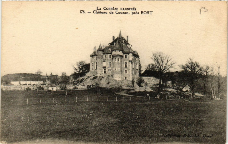 Carte postale ancienne Chateau de Couzan - pres Bort