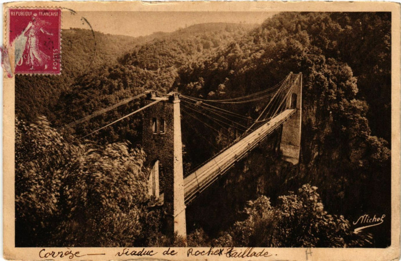 Carte postale ancienne Le Viaduc de Roche-Taillade sur la Luzege