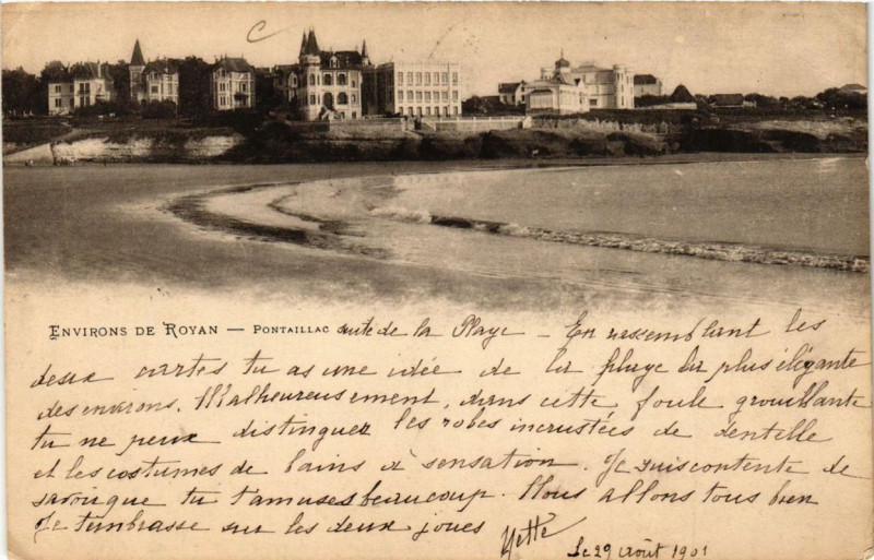 Carte postale ancienne Env. de Royan Pontaillac à Royan