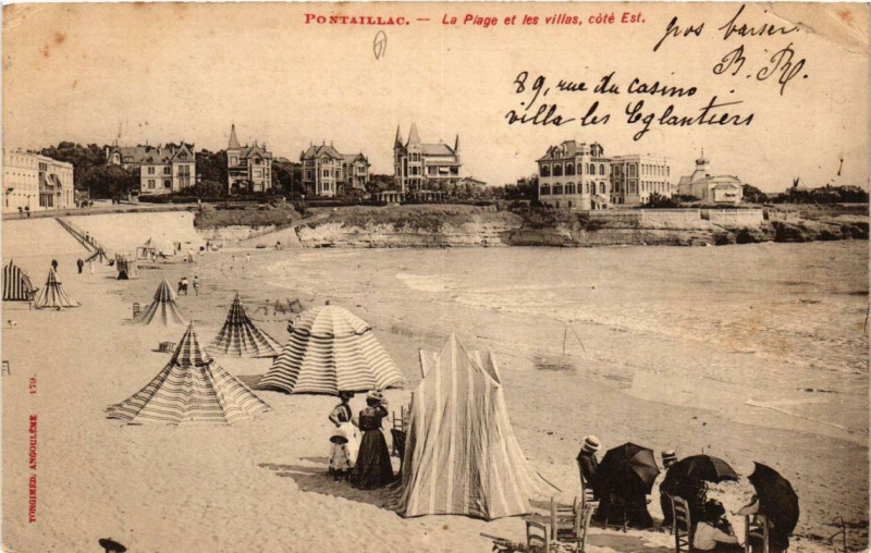 Carte postale ancienne Pontaillac La Plage et les Villas