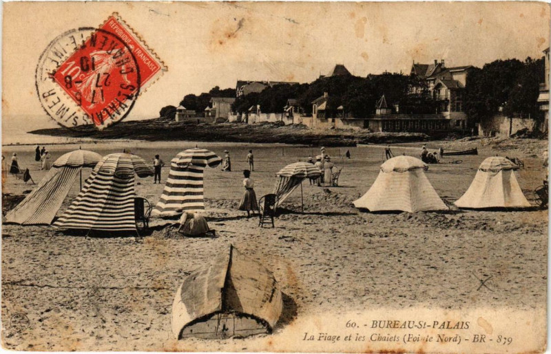 Carte postale ancienne Bureau Saint-Palais La Plage et les Chalets