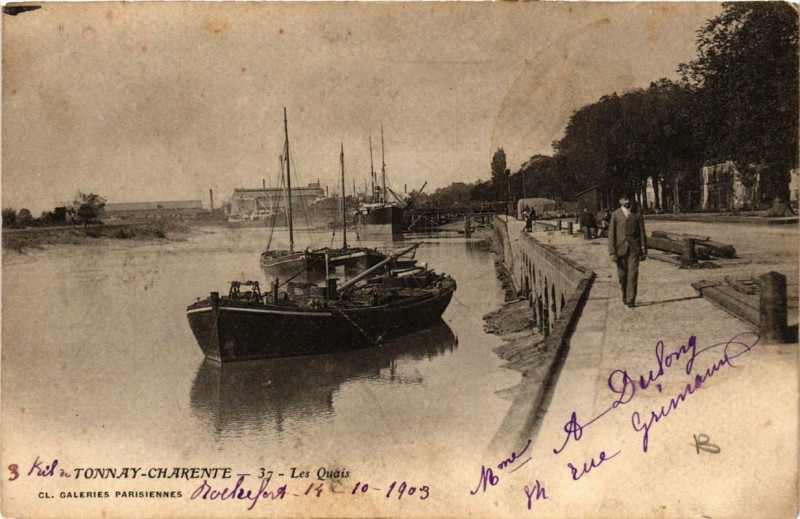 Carte postale ancienne Tonnay-Charente Les Quais à Tonnay-Charente
