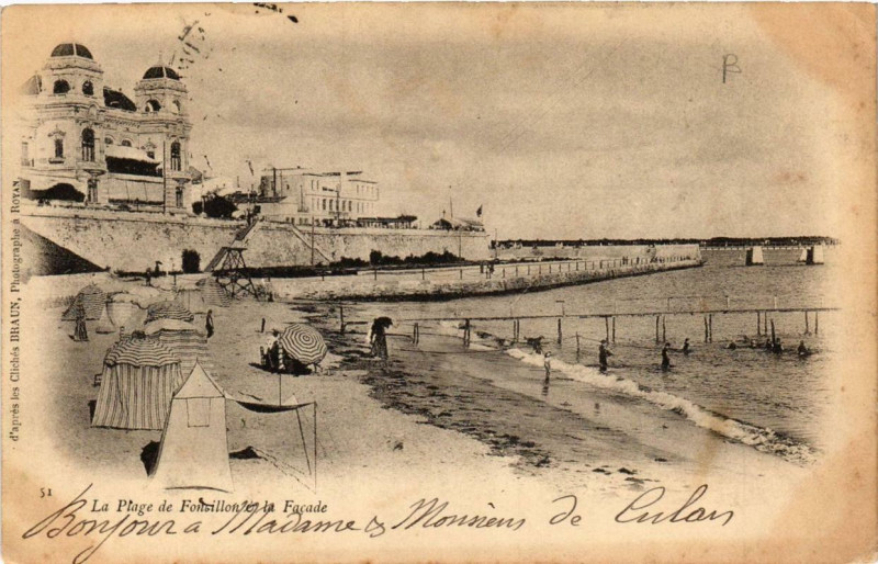 Carte postale ancienne La Plage de Foucillon & la Facade