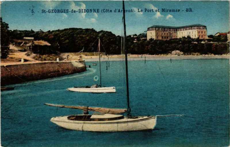 Carte postale ancienne Saint-Georges-de-Didonne Le Port et Miramar à Saint-Georges-de-Didonne