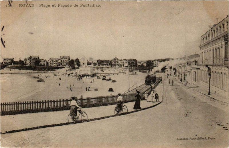 Carte postale ancienne Royan Plage et Facade de Pontaillac à Royan