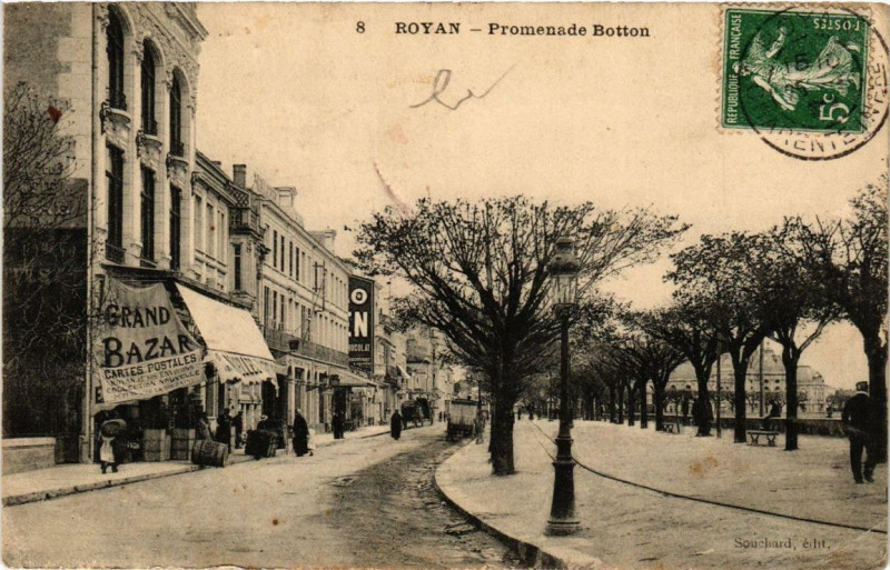 Carte postale ancienne Royan Promenade Botton à Royan