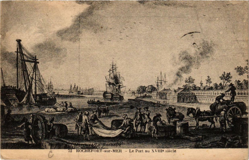 Carte postale ancienne Rochefort-sur-Mer Le Port au XVIIIe siecle à Rochefort