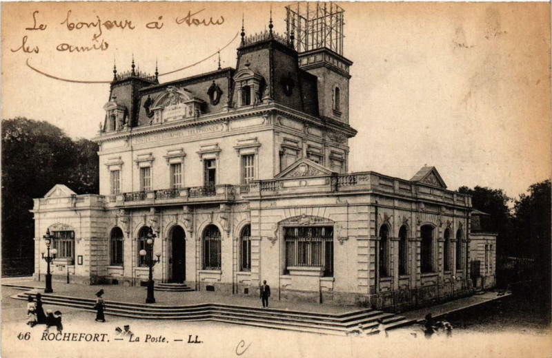 Carte postale ancienne Rochefort-sur-Mer La Poste à Rochefort