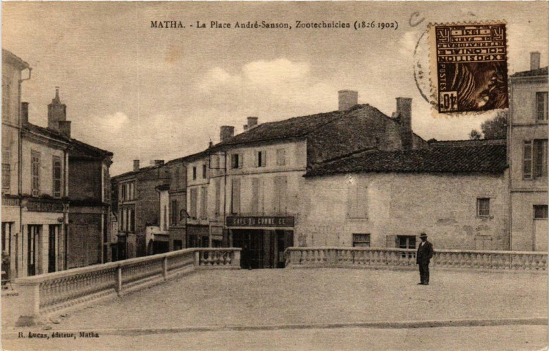 Carte postale ancienne Matha La Place André Sanson Zootechnicien à Matha
