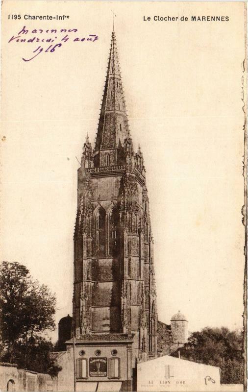 Carte postale ancienne Le Clocher de Marennes