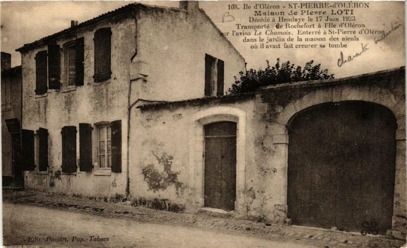 Carte postale ancienne Ile-d'Oleron Saint-Pierre Maison de Pierre Loti