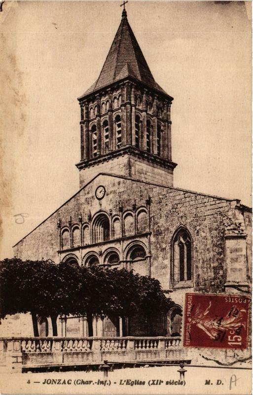 Carte postale ancienne Jonzac L'Eglise à Jonzac
