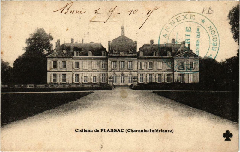 Carte postale ancienne Chateau de Plassac à Plassac