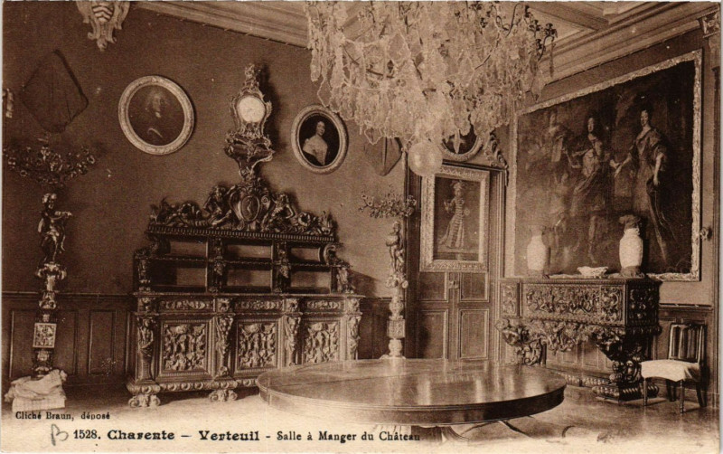 Carte postale ancienne Charente - Verteuil - Salle a Manger du Chateau