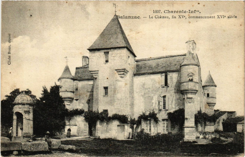 Carte postale ancienne Charente Inf. Balanzac Chateau fin Xv commencement Xvi-sur-