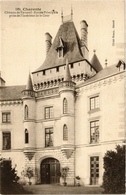 Carte postale ancienne Charente - Chateau de Verteuil - Entrée Principale prise de