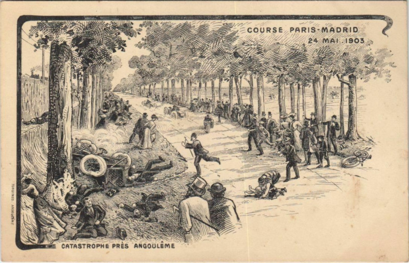 Carte postale ancienne Pres Angouleme Catastrophe bicycle à Angoulême