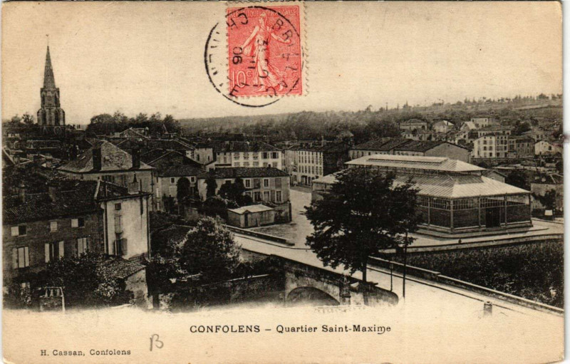 Carte postale ancienne Confolens - Quartier Saint-Maxime à Confolens